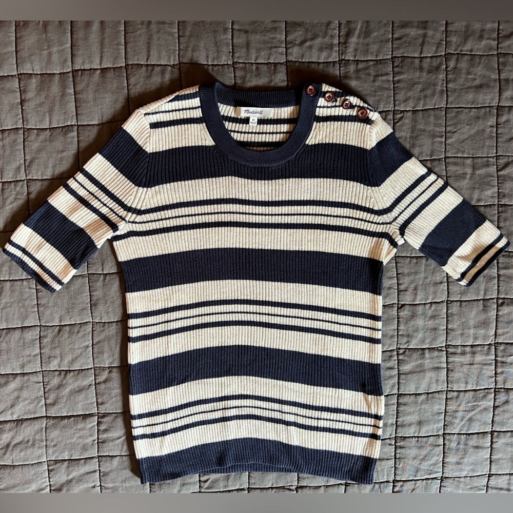 Madewell XS short sleeved striped sweater